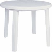 Atlin Designs 36  Round Resin Patio Dining Table in White