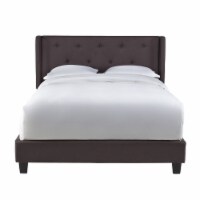 Home Fare All-in-One Upholstered Bed Charcoal Fabric Queen