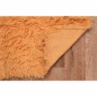 Linon New Flokati Hand Woven Wool 8'x10' Rug in Sherbet Orange