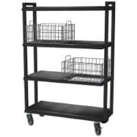 Atlantic Narrow XLarge Metal and Wire Cart System 4-Tier in Black