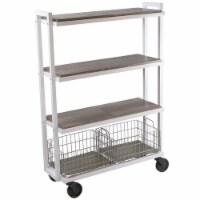 Atlantic Narrow XLarge Metal and Wire Cart System 4-Tier in White