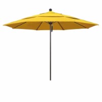 California Umbrella Venture 11' Bronze Market Umbrella in Lemon