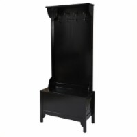Riverbay Furniture Hall Tree-Wide in Distressed Antique Black
