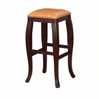 Riverbay Furniture 30  Faux Leather Square Top Bar Stool in Caramel