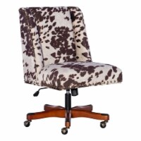 Riverbay Furniture Transitional Fabric Armless Cow Print Office Chair in Brown