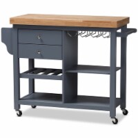 Baxton Studio Sunderland Kitchen Cart in Gray