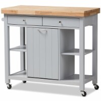 Baxton Studio Hayward Kitchen Cart in Light Gray