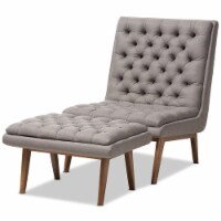 Baxton Studio Annetha Tufted Accent Chair and Ottoman Set in Gray