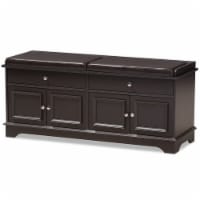 Baxton Studio Mason Faux Leather Shoe Storage Bench in Dark Brown