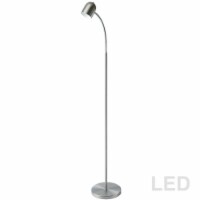 Dainolite Metal Contemporary 5 Watt Satin Chrome Floor Lamp
