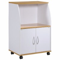 Pemberly Row Microwave Kitchen Cart in White