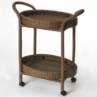 Beaumont Lane Rattan Serving Cart in Brown