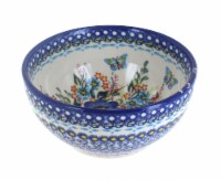 Blue Rose Polish Pottery Garden of Blue Cereal/Soup Bowl