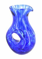 Blue Rose Polish Pottery Cobalt Confetti Tuscany Pierced Pitcher
