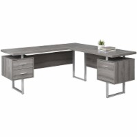 Levan Home L Shaped Corner Computer Desk in Dark Taupe
