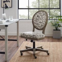 Riverbay Furniture Carrington Paris Fabric and Wood Office Chair in Gray