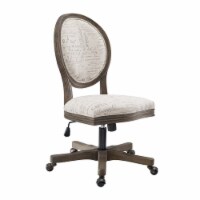 Riverbay Furniture Carrington Scripted Fabric and Wood Office Chair in Gray