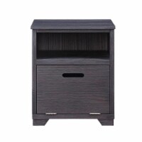 Bowery Hill Transitional Wood End Table with Storage in Antique Black