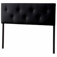 Pemberly Row Faux Leather Tufted Queen Panel Headboard