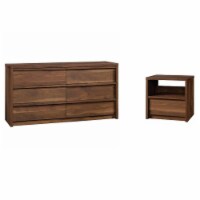 2 Piece Bedroom Set with Dresser and Nightstand in Grand Walnut
