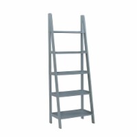 Riverbay Furniture Wood Ladder Bookshelf in Gray