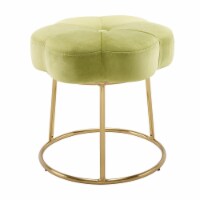 Riverbay Furniture Metal Upholstered Accent Vanity Stool in Green