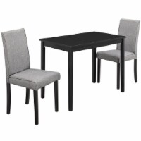 Levan Home 3 Piece Dinette Set in Black and Gray