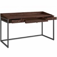 Atlin Designs 60  Solid Wood 2-Drawers Computer Desk in Distressed Charcoal