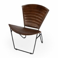 Beaumont Lane Iron & Leather Accent Chair in Borwn