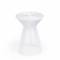 Beaumont Lane Modern White Metal End Table