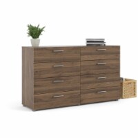 Levan Home Engineered Wood 8 Drawer Double Bedroom Dresser in Walnut