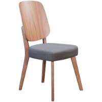 Brika Home Dining Side Chair in Walnut and Dark Gray (Set of 2)