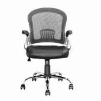 Scranton & Co Modern Faux Leather/Mesh Office Chair in Black