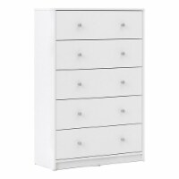 Levan Home Contemporary 5 Drawer Engineered Wood Chest/Bedroom Dresser in White