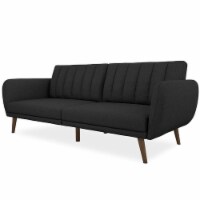 Levan Home Stylish Linen Sleeper Sofa in Dark Gray