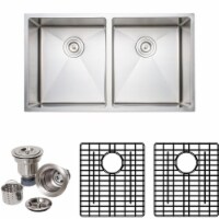 Wells Sinkware CSU3319-99 33 in. Handcrafted 16 Gauge Undermount 50-50 Double Bowl Stainless