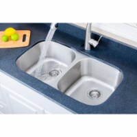 Wells Sinkware SSU3018-88 30 in. 18 Gauge Undermount 50-50 Double Bowl Stainless Steel Kitche