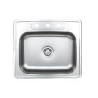 Wells Sinkware SST2522-5-ADA 25 in. 20 Gauge Drop-in 3-Hole Single Bowl ADA Compliant Stainle
