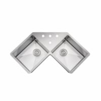 Wells Sinkware NCU3333-1010-BF 46 in. Handcrafted 16 Gauge Undermount Butterfly Equal Double