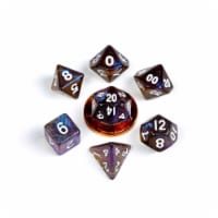 Metallic Dice Games LIC4175 Mini Poly Stardust Galaxy Dice Set - Set of 7