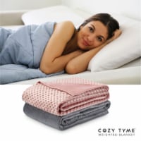 Adami Cotton Weighted Blanket-Calm Sleeping, Dot Velvet Cover blush 60 x 80 25 lbs
