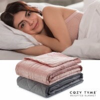 Amari  Cotton Weighted Blanket-Calm Sleeping, Quilted Cover blush 72  x 80  25 lbs