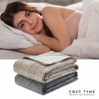 Amari  Cotton Weighted Blanket-Calm Sleeping, Quilted Cover taupe 72  x 80  25 lbs