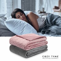 Eshe  Cotton Weighted Blanket-Calm Sleeping, Quilted Cover blush 48  x 72  15 lbs