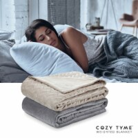 Eshe  Cotton Weighted Blanket-Calm Sleeping, Quilted Cover taupe 60  x 80  20 lbs