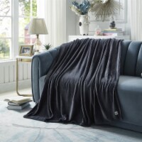 Siyanda Throw-Super Soft-Cozy-Solid Color dark grey