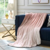 Tanesha Throw-Super Soft-Cozy-Solid Color blush