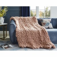 Mantisa Chunky Knit Throw-Cozy-Extra Soft blush 40 x 60