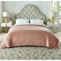 Pascal Flannel Reversible Sherpa Throw Blanket 60 x80 , Blush