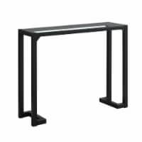 Console, Entryway, Narrow, Sofa, Living Room, Bedroom, Metal, Tempered Glass, Black, Clear,